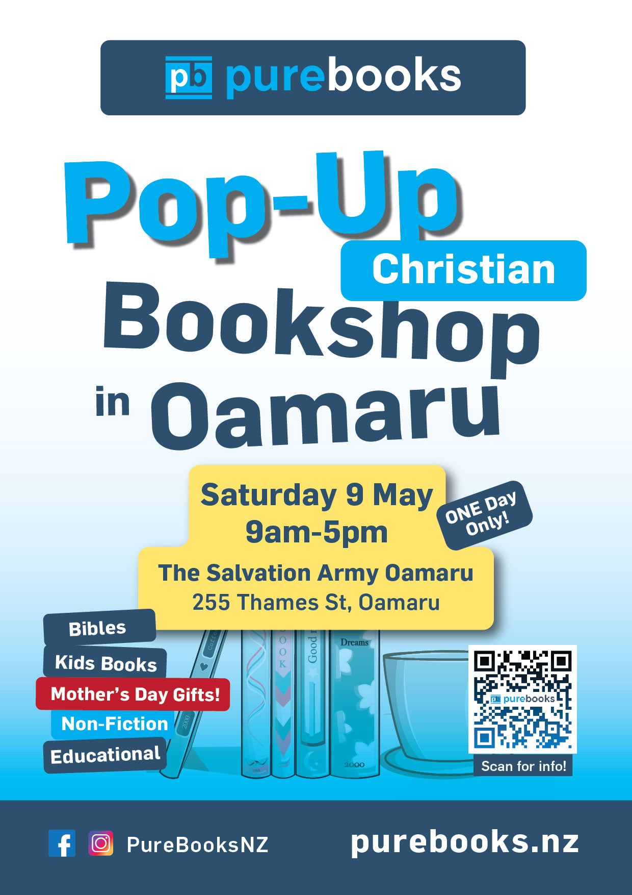 Pure Books Pop-Up Christian Bookshop in Oamaru