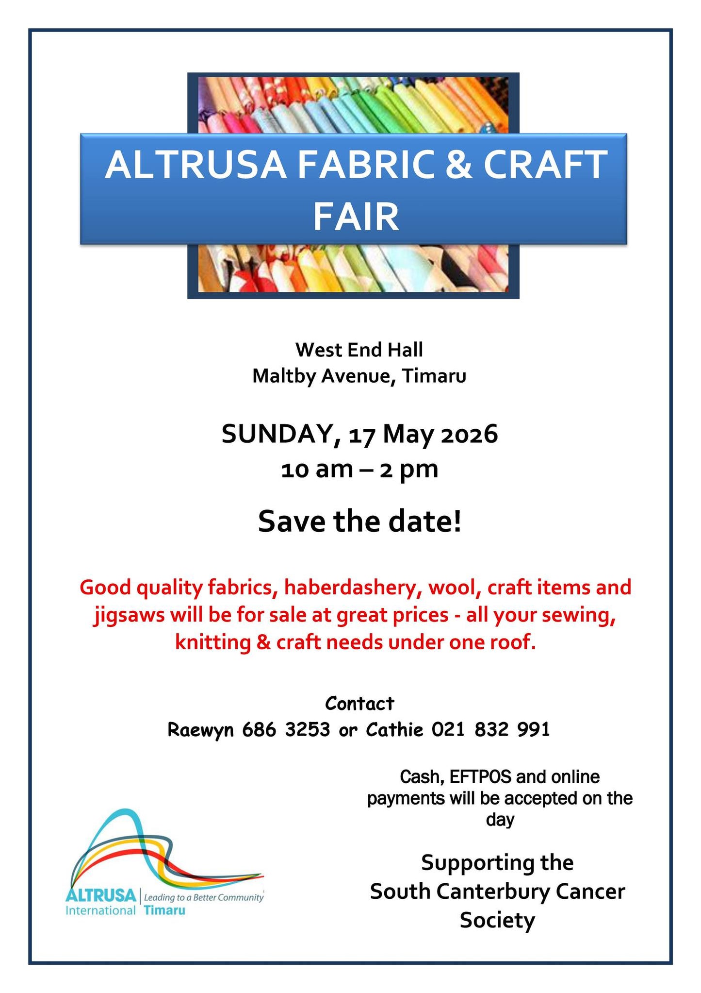 Altrusa Fabric & Craft Fair