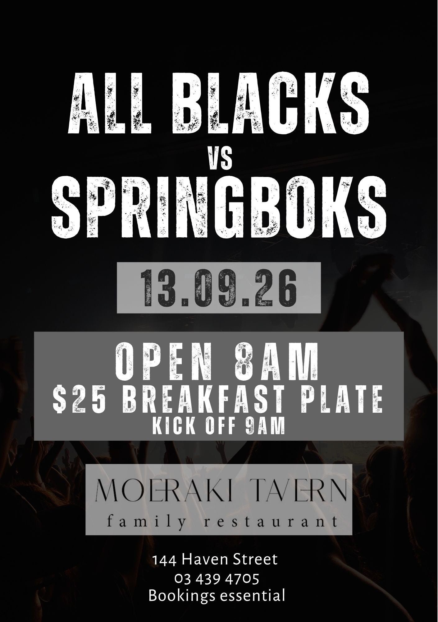 All Black vs SpringBoks Breakfast