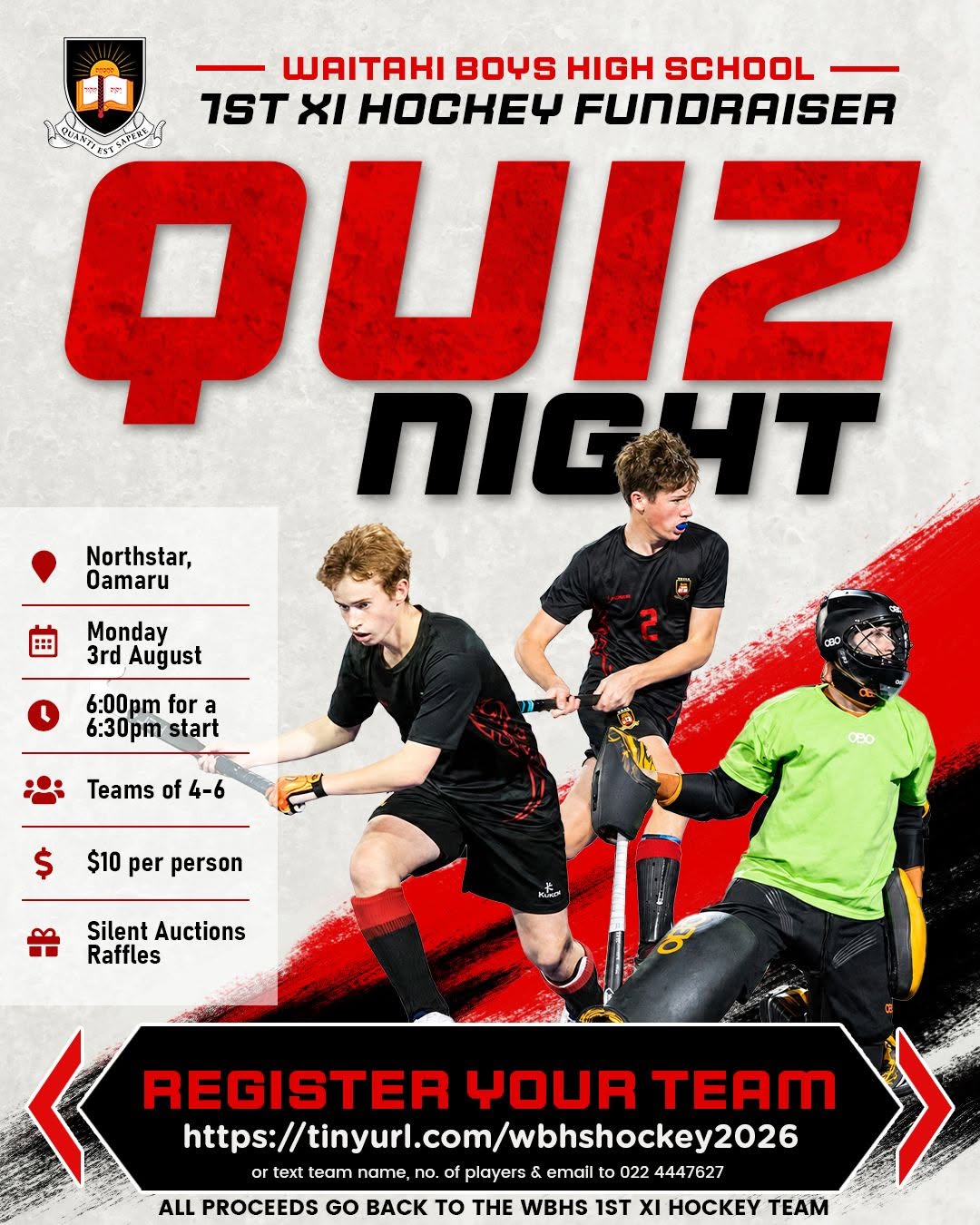 Quiz Night - Waitaki Boys Highschool Hockey Fundraiser