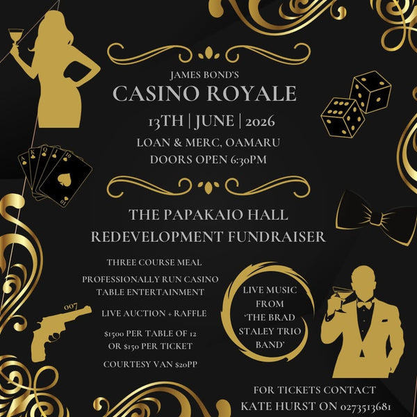 Papakaio Hall Redevelopment Fundraiser - Casino Royale